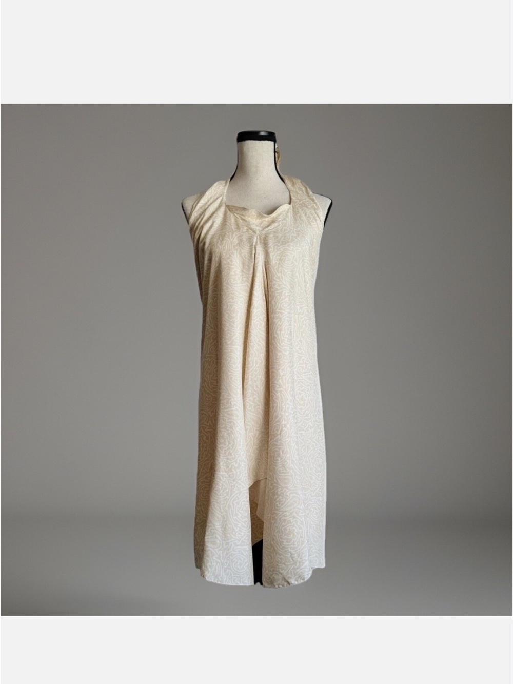 VTG J.McLaughlin Beige Cream Silk Hatler Tunic Top Women’s 4 Vacation Resort